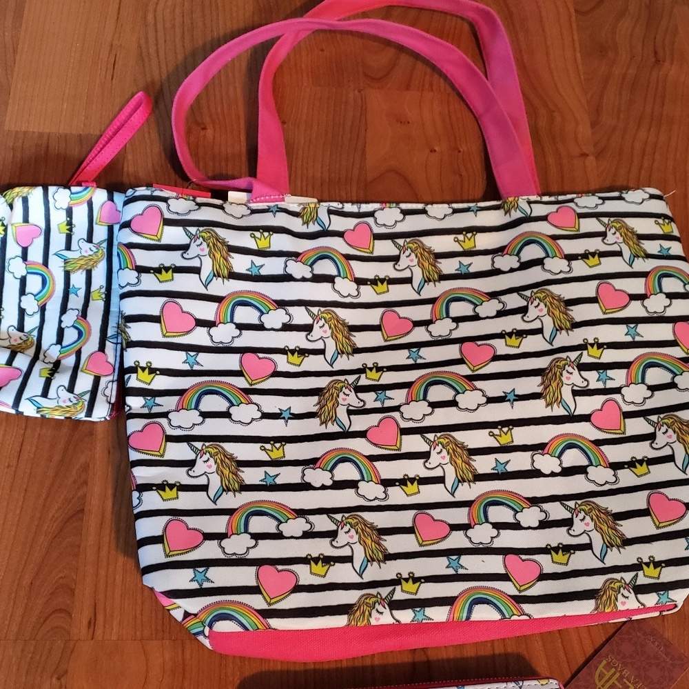 NWT Unicorn tote wristlet and  bundle